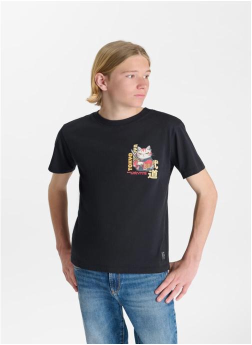 Le temps des cerises Tee-shirts Tee-Shirt WILDERBO Black garçon noir