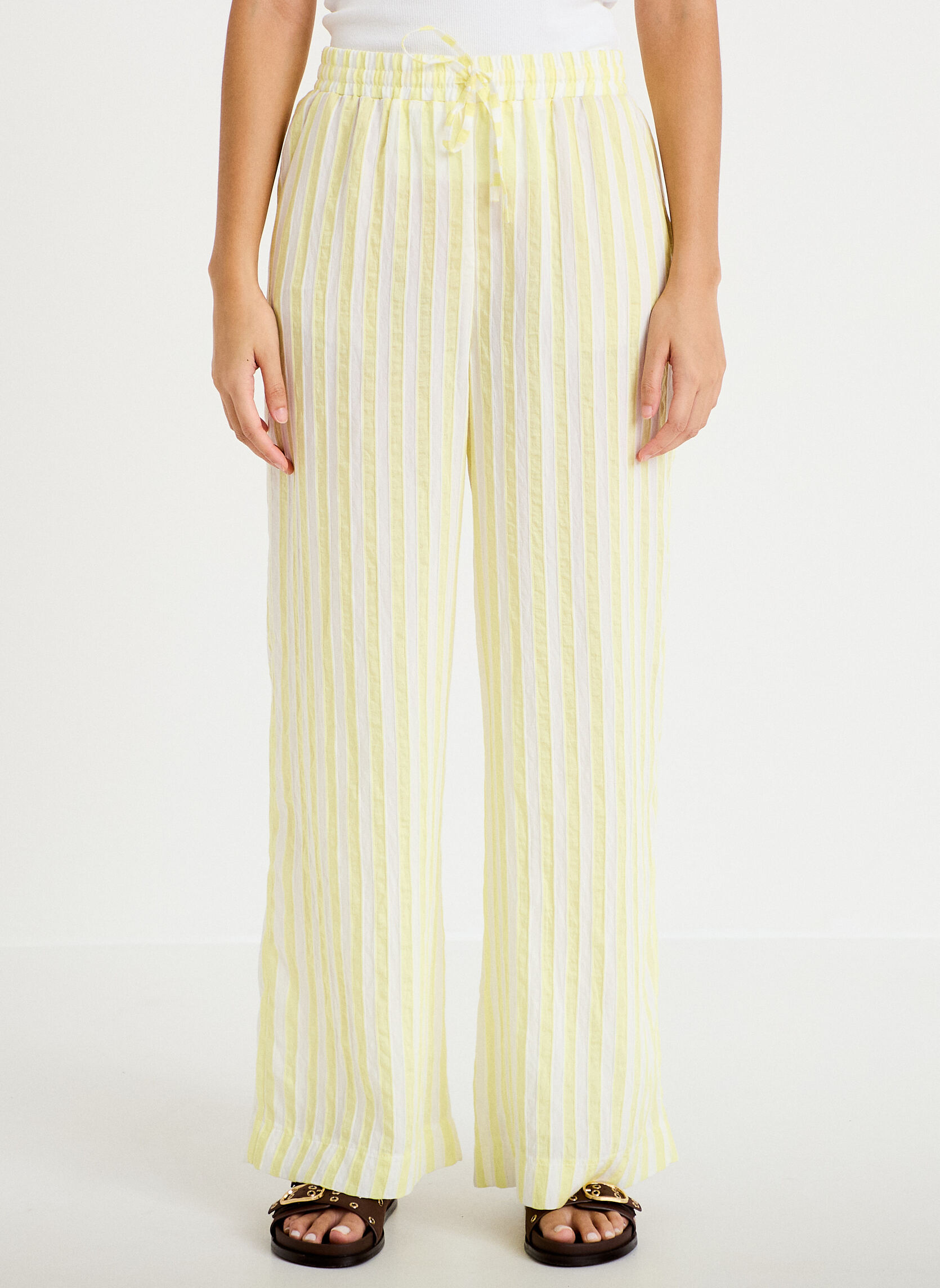 Pantalons droit PANRAYVITA femme jaune Cache Cache Pantalons droit PANRAYVITA femme jaune Jaune