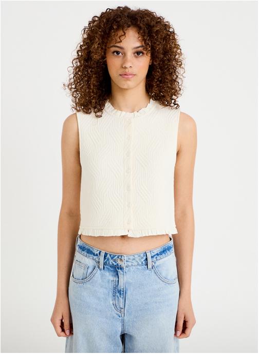 Cache Cache Gilets DBOUTYBLOOM femme blanc