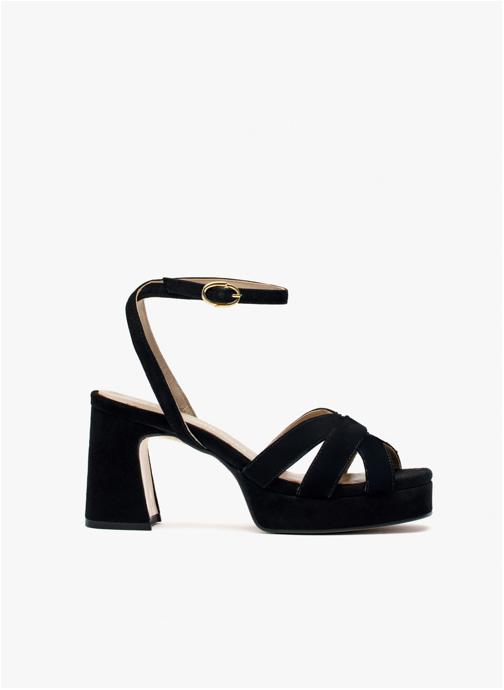 Pedro Miralles Sandales ABRANTES SANDALES À TALONS EN DAIM NOIR femme noir