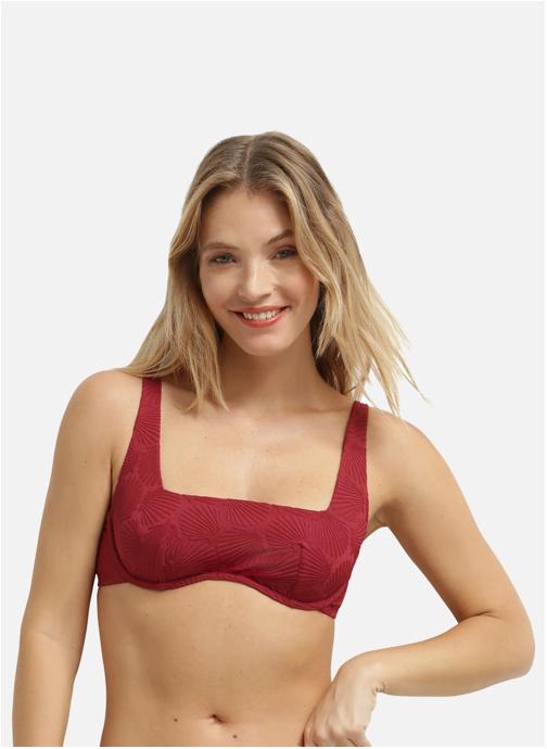 Dim Hauts de maillot balconnet DDEMCC1 femme rouge