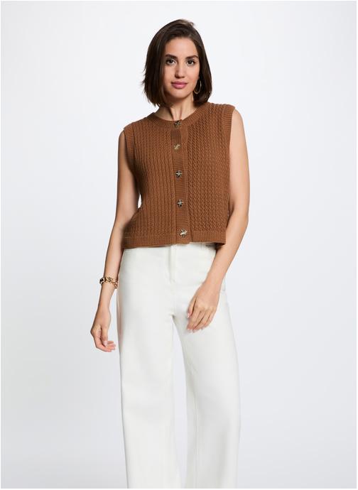 Morgan Gilets 262-MSAMI femme marron