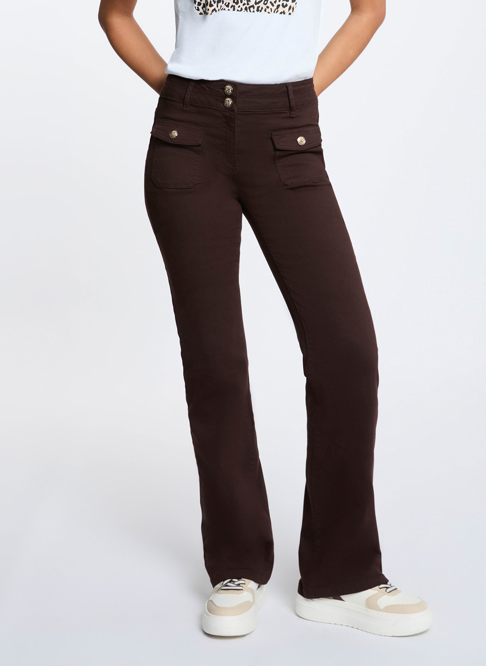 Pantalons droit 262-POLEME femme marron Morgan Pantalons droit 262-POLEME femme marron Marron foncé