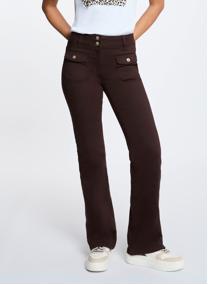 Pantalons droit 262-POLEME femme marron
