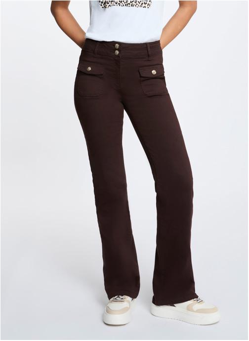 Morgan Pantalons droit 262-POLEME femme marron