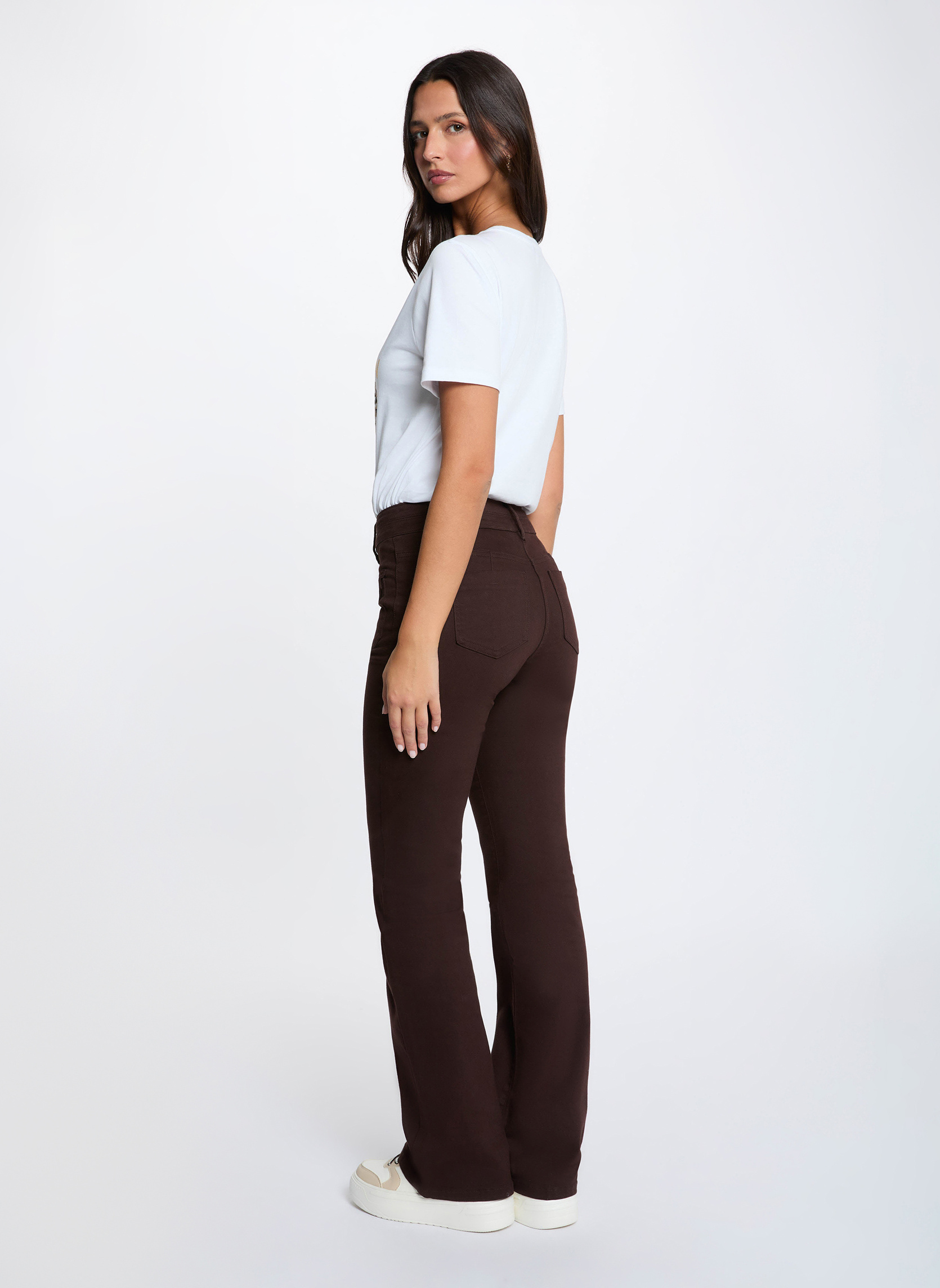 Pantalons droit 262-POLEME femme marron Morgan Pantalons droit 262-POLEME femme marron Marron foncé