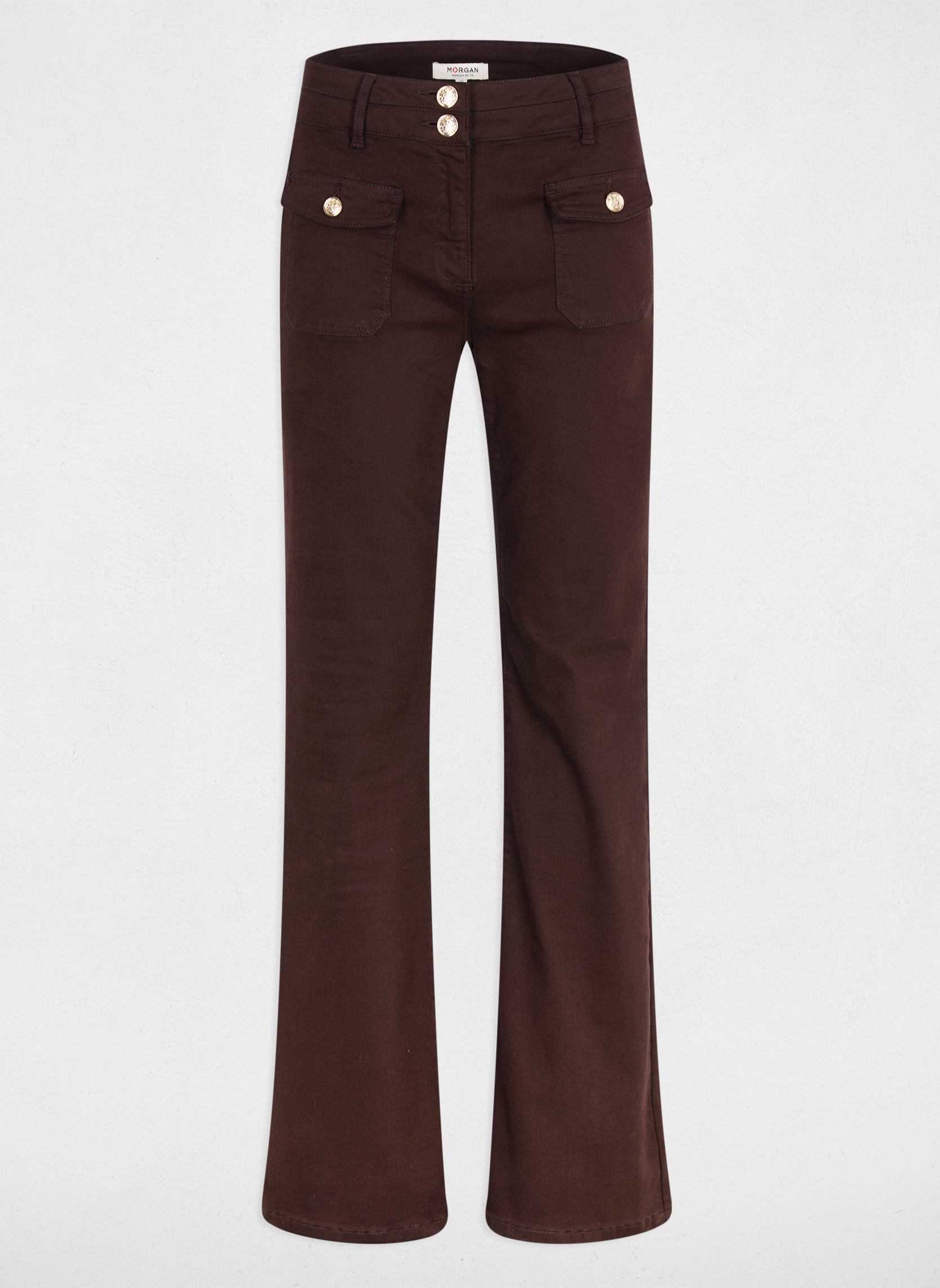 Pantalons droit 262-POLEME femme marron Morgan Pantalons droit 262-POLEME femme marron Marron foncé