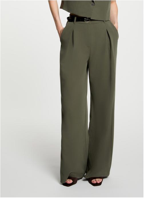 Morgan Pantalons droit 252-PLAIN femme vert