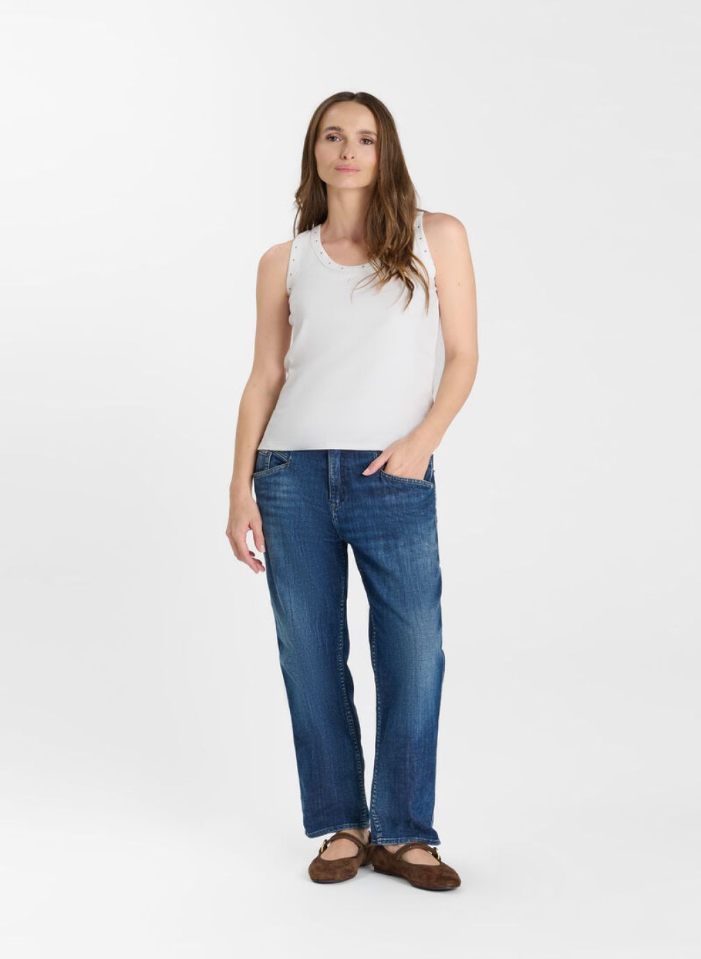 Débardeurs Debardeur DREKO White femme blanc Le temps des cerises Débardeurs Debardeur DREKO White femme blanc Blanc
