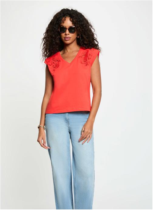 Morgan Tee-shirts 262-DTRIP femme rouge