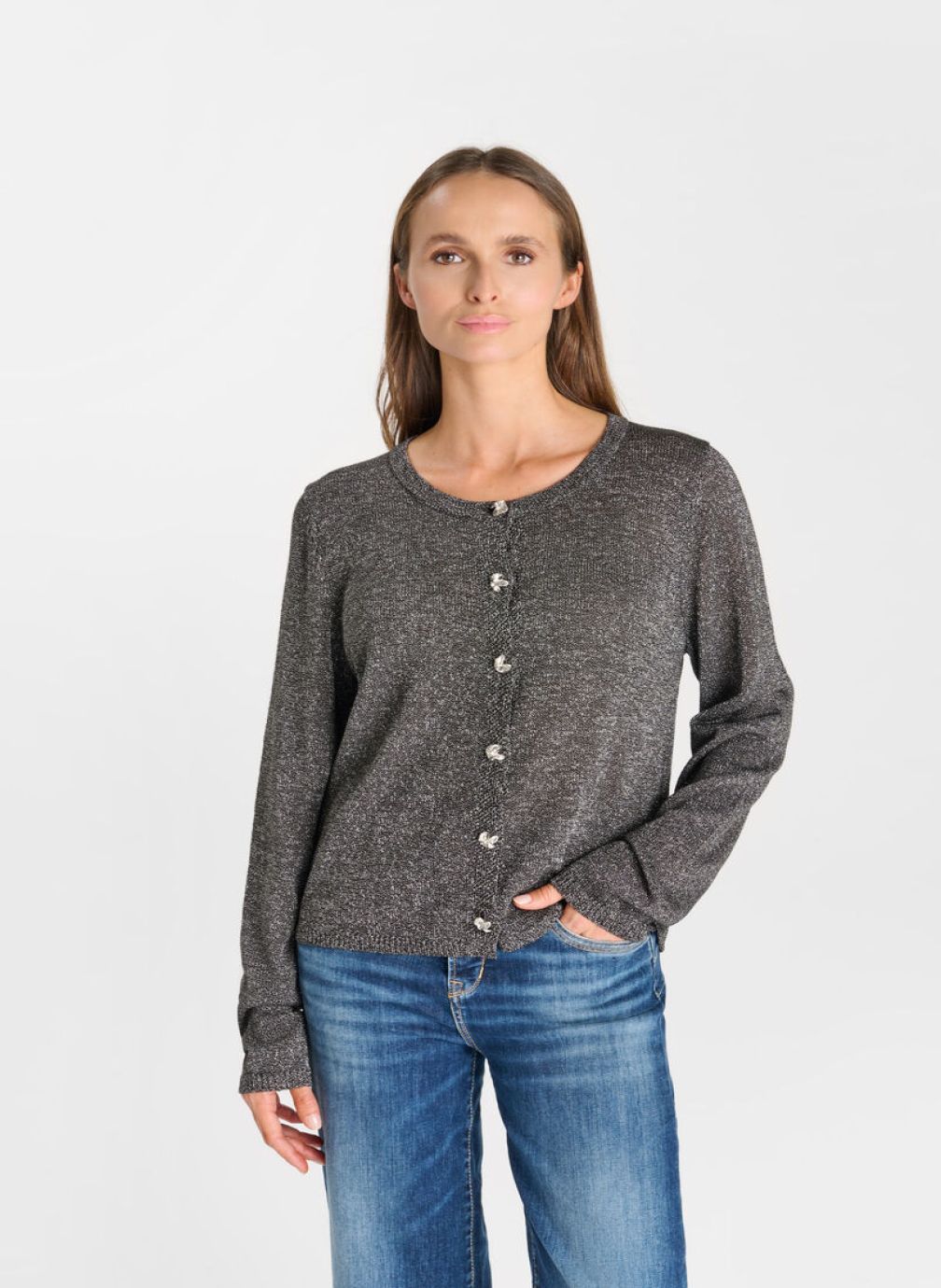 Gilets Cardigan SOAN Grey femme gris Le temps des cerises Gilets Cardigan SOAN Grey femme gris Gris