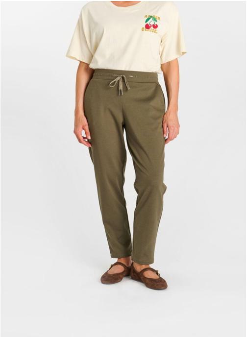 Le temps des cerises Pantalons droit Pantalon droite RAVEN Khaki femme vert