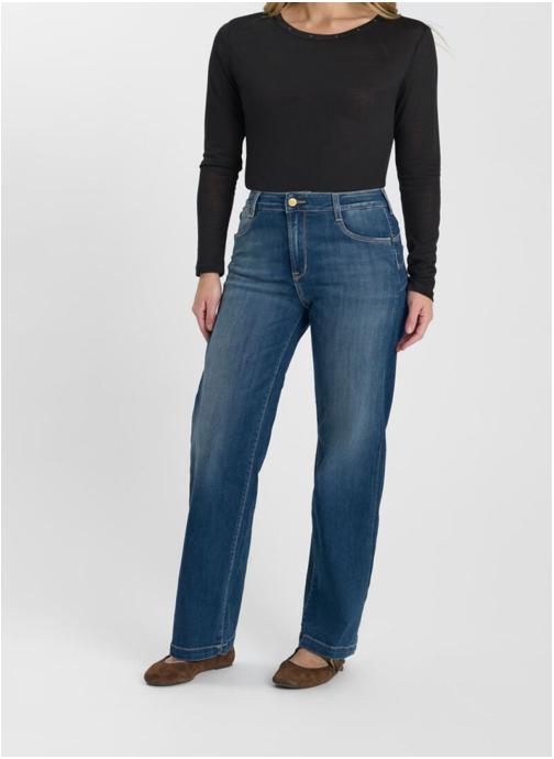 Le temps des cerises Jeans droit Jeans loose Blue femme bleu