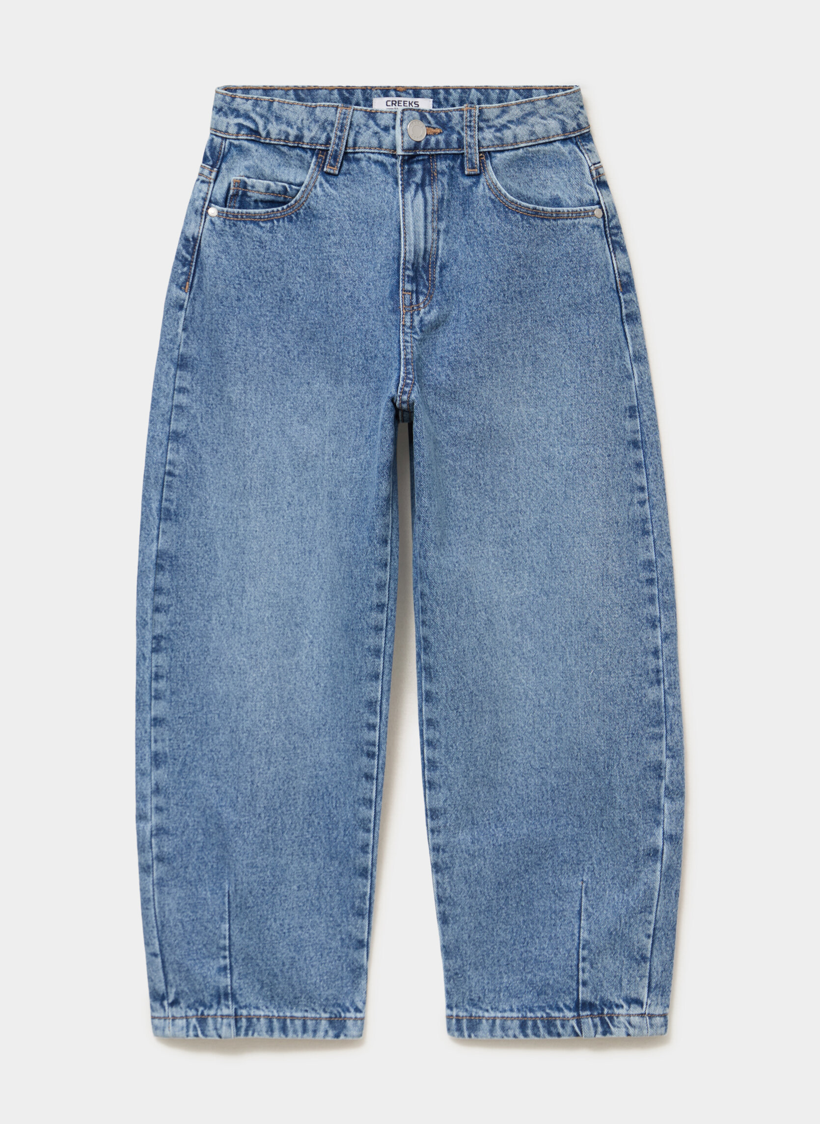 Jeans droits CRE4_DBARREL fille bleu CREEKS Jeans droits CRE4_DBARREL fille bleu Bleu denim