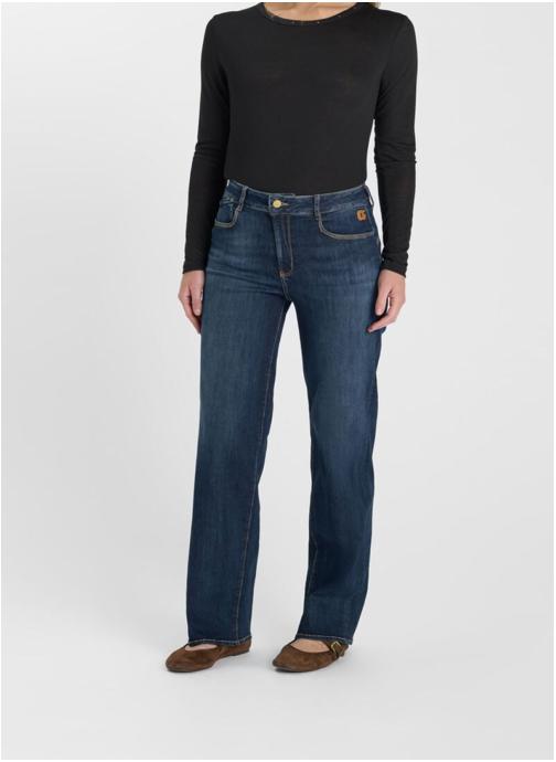 Le temps des cerises Jeans droit Jeans loose Blue femme bleu