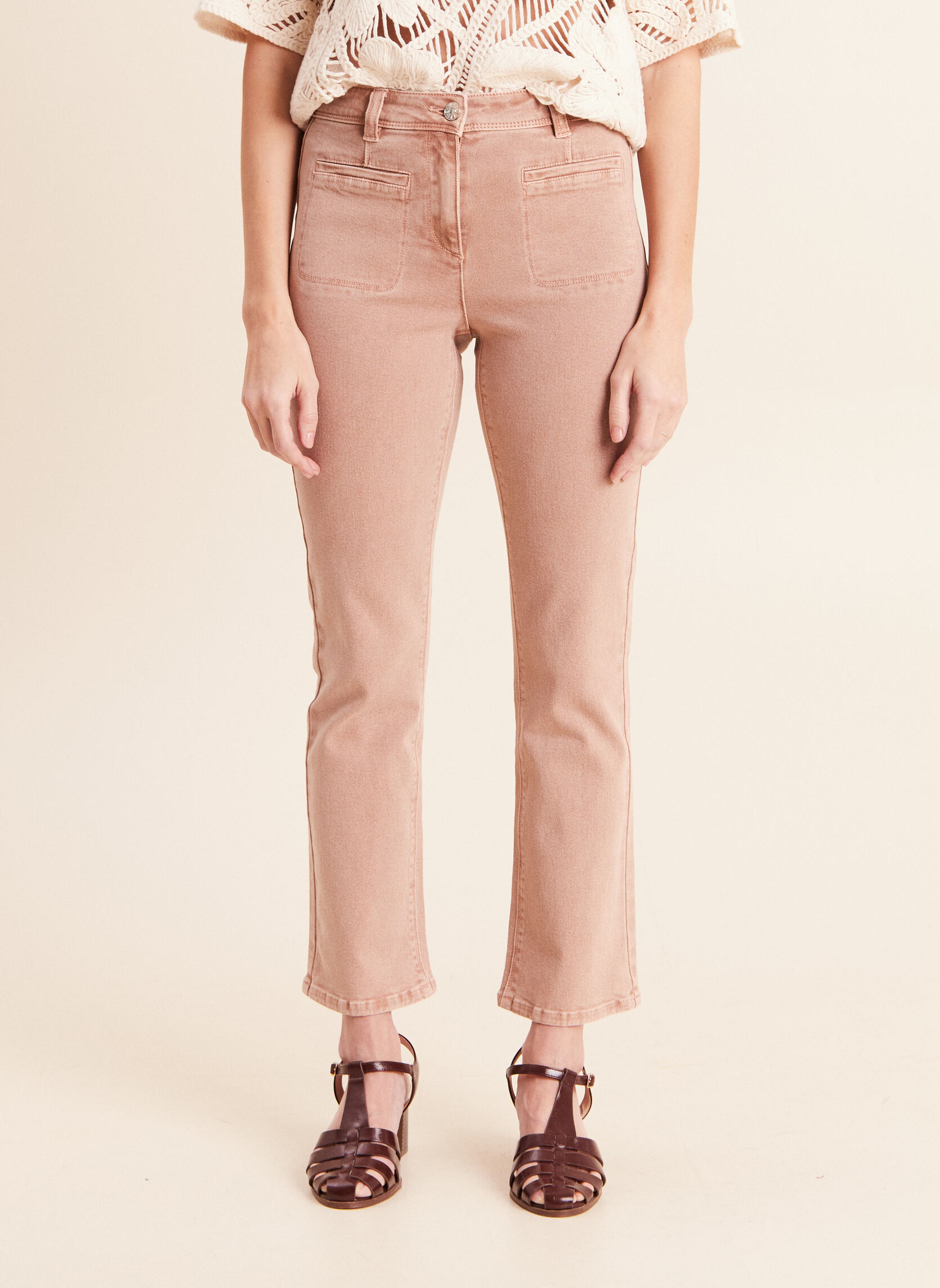 Jeans droit PECOOKIE femme marron Bréal Jeans droit PECOOKIE femme marron Marron clair