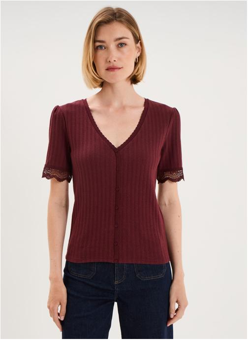 Naf Naf Tee-shirts NAF3_TALOULA femme bordeaux