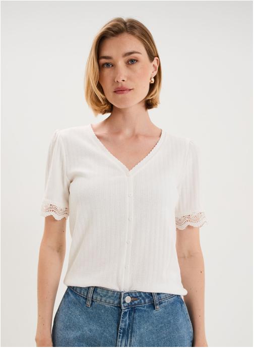 Naf Naf Tee-shirts NAF3_TALOULA femme blanc
