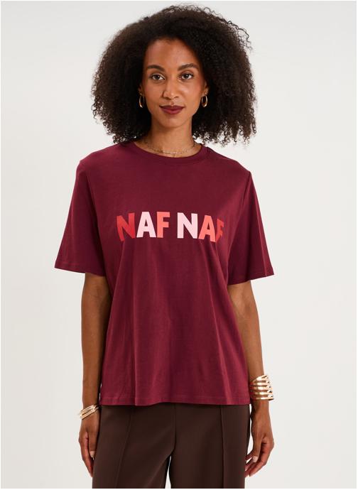 Naf Naf Tee-shirts NAF3_TAHLIA femme bordeaux
