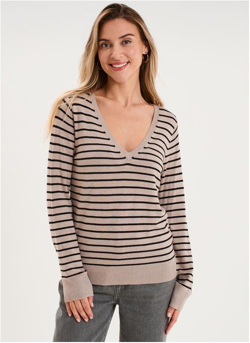 La Halle Pulls LHA3_MICHELLE25 femme beige