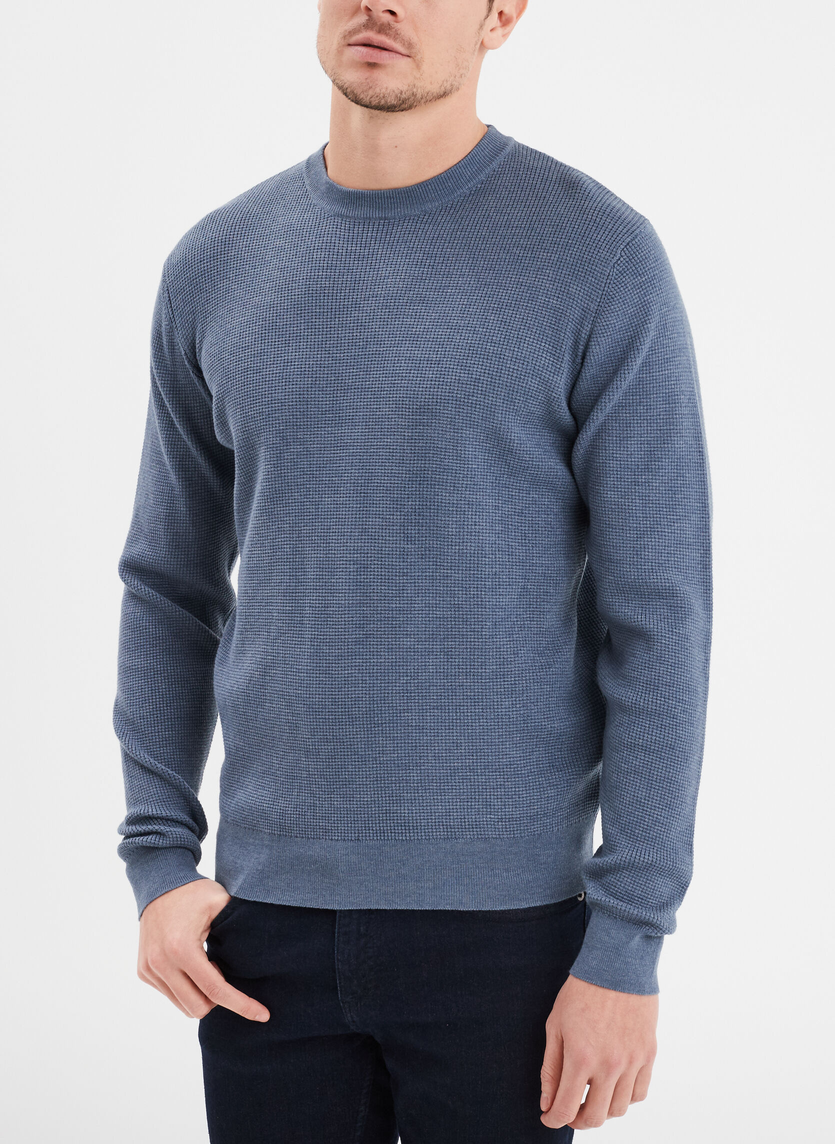 Pulls LH1RELIEF homme bleu La Halle Pulls LH1RELIEF homme bleu Bleu foncé