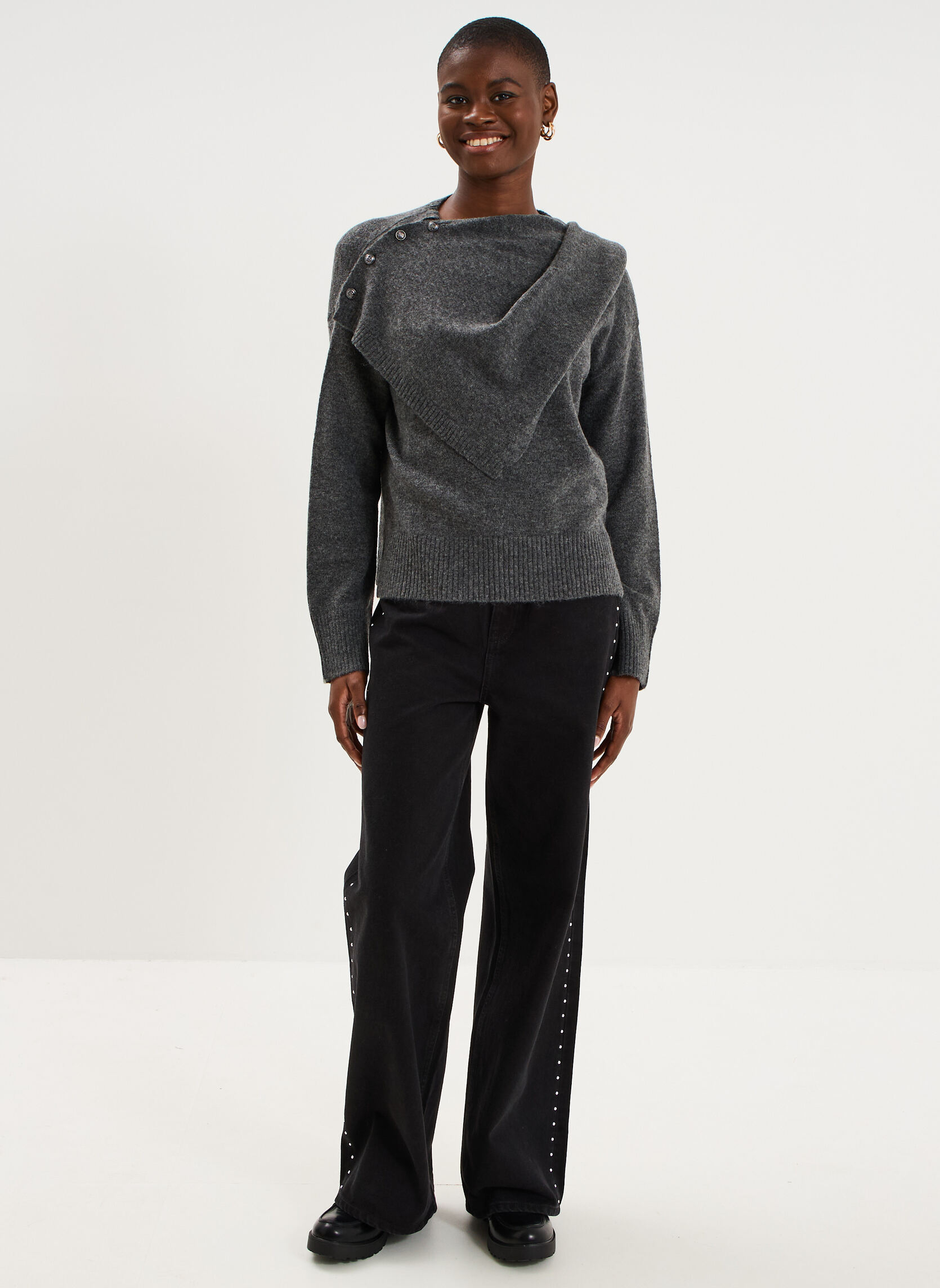 Pulls MIS3_MSTONE femme gris LIBERTO Pulls MIS3_MSTONE femme gris Gris foncé
