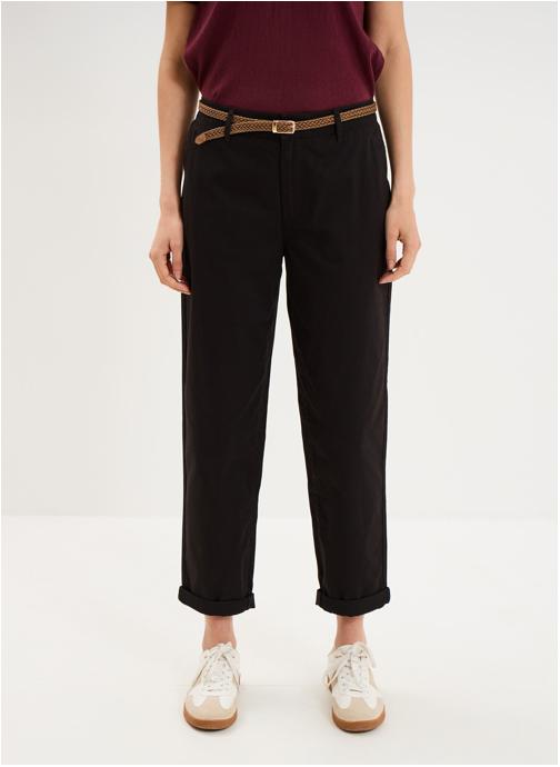 La Halle Pantalons droit LHA3_NEWCHINOPANT femme noir