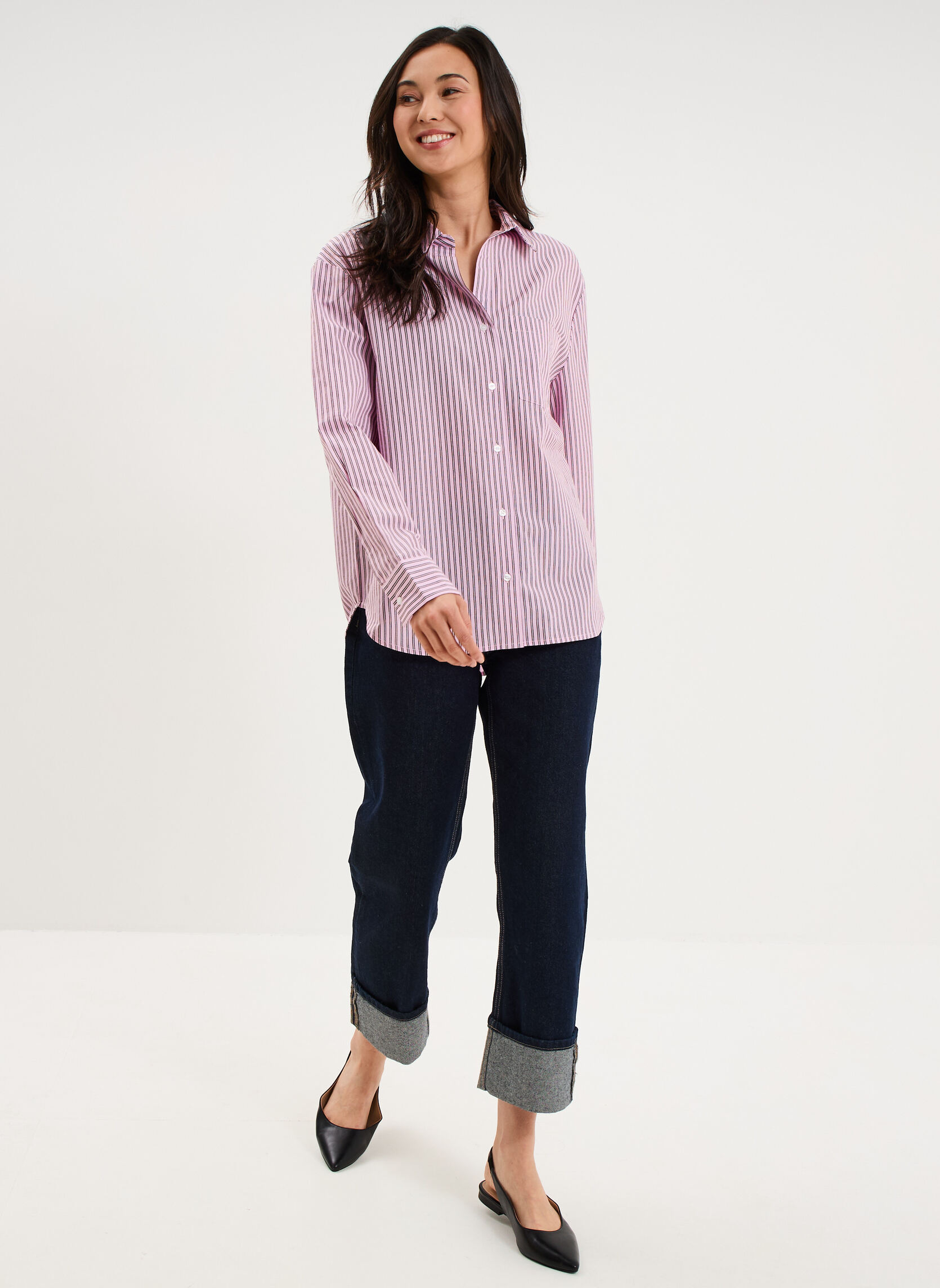 Chemises LHA3_CHEMBOYCOT femme rose La Halle Chemises LHA3_CHEMBOYCOT femme rose Rose