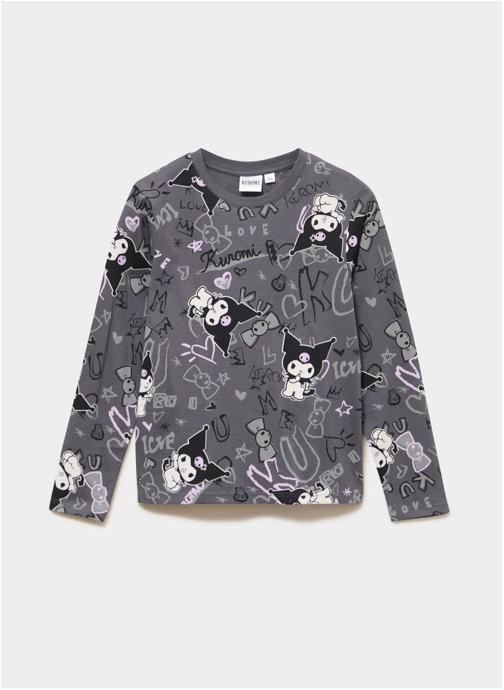 Hello Kitty Tee-shirts SUN_JOY_KUROMI fille gris