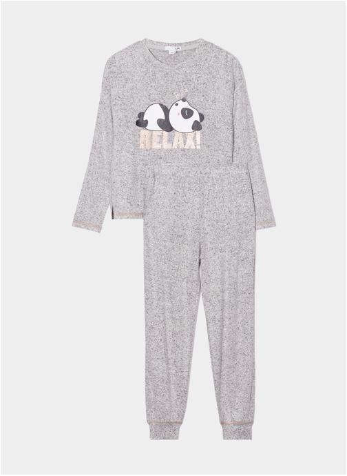 La Halle Combinaisons et grenouillères BELLAPYJLR_PANDARELAX fille gris