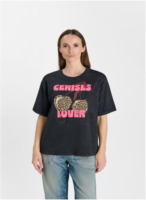 Le temps des cerises Tee-shirts Tee-Shirt SPIKY Black femme noir