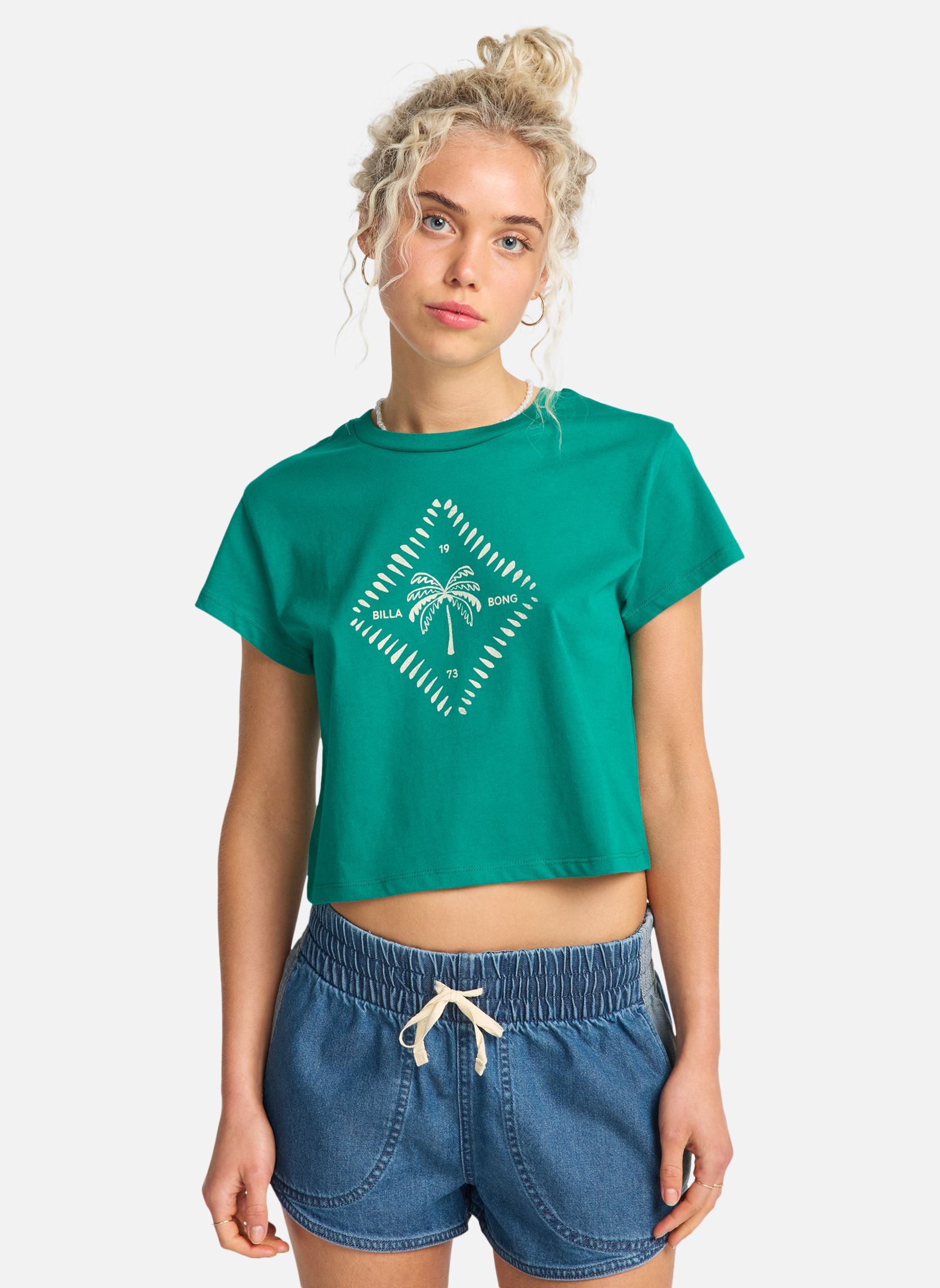 Tee-shirts Check Me In femme vert Billabong Tee-shirts Check Me In femme vert Vert