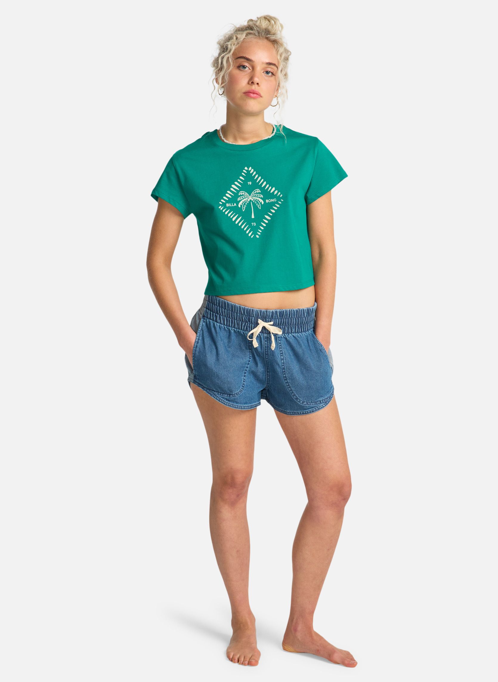 Tee-shirts Check Me In femme vert Billabong Tee-shirts Check Me In femme vert Vert