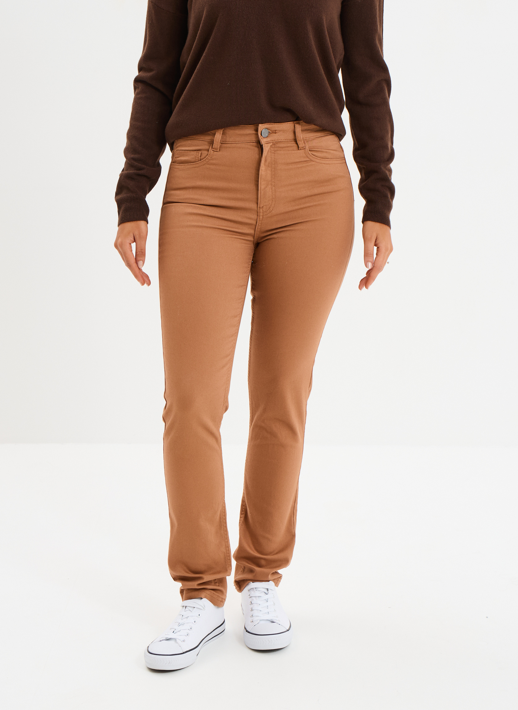 Pantalons droit GUINIX2 femme marron La Halle Pantalons droit GUINIX2 femme marron Marron clair