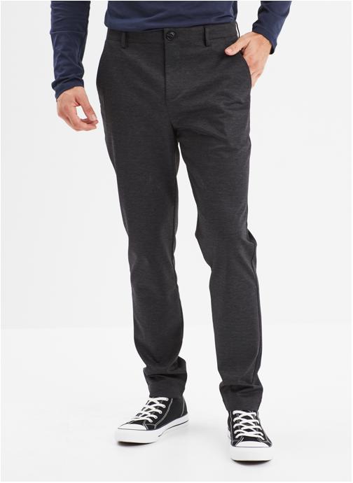 La Halle Pantalons droits LHC1_PETITPRINT_CITY homme noir