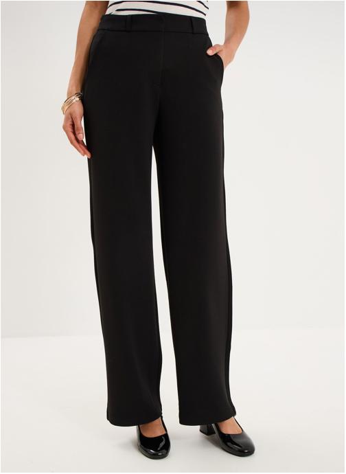 La Halle Pantalons droit LHA3_PLATINE26 femme noir