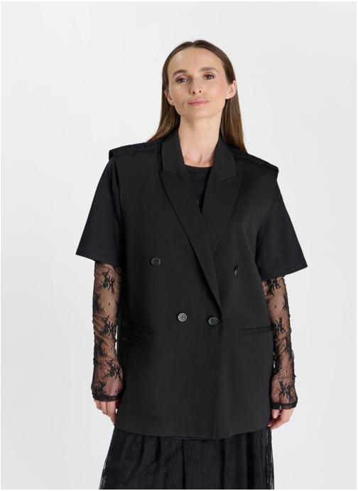 Le temps des cerises Vestes Veste sans manches TAKI Black femme noir