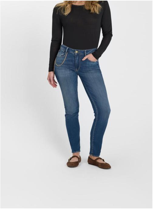 Le temps des cerises Jeans droit Jeans push-up slim taille haute PULP Blue femme bleu