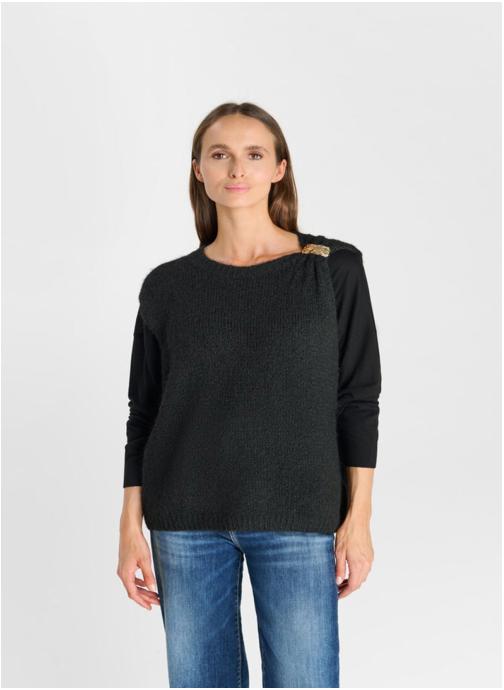 Le temps des cerises Pulls Pull KESTREL Black femme noir