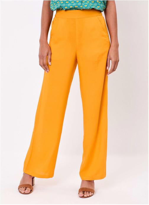 La Fiancée Pantalons droit Pantalon fluide ample ESTIA femme jaune
