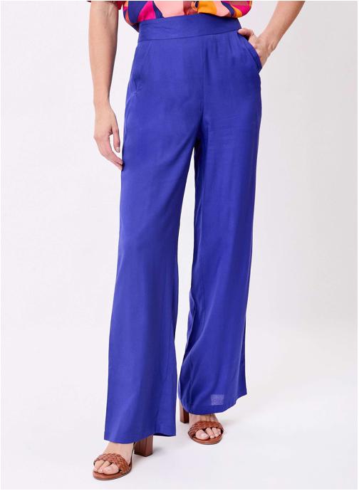 La Fiancée Pantalons droit Pantalon fluide ample ESTIA femme bleu