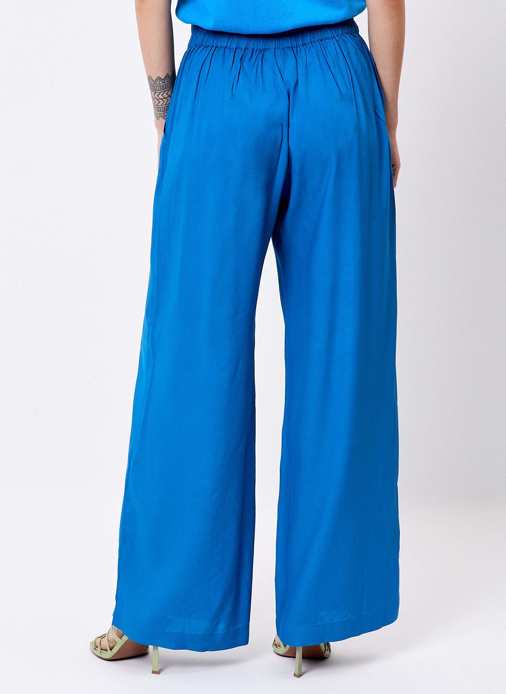 Pantalons droit Pantalon imprimé ample élastiqué fluide ALEXIA femme bleu Princesse Nomade Pantalons droit Pantalon imprimé ample élastiqué fluide ALEXIA femme bleu Bleu