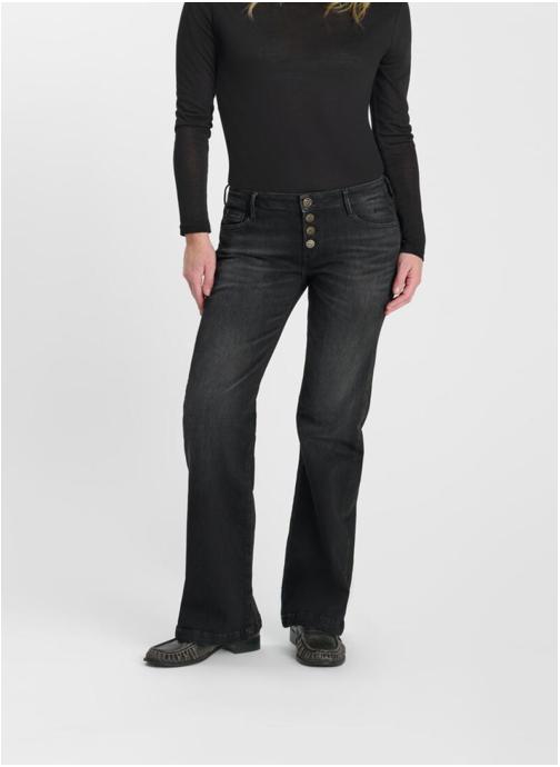 Le temps des cerises Jeans droit Jeans flare Black femme noir