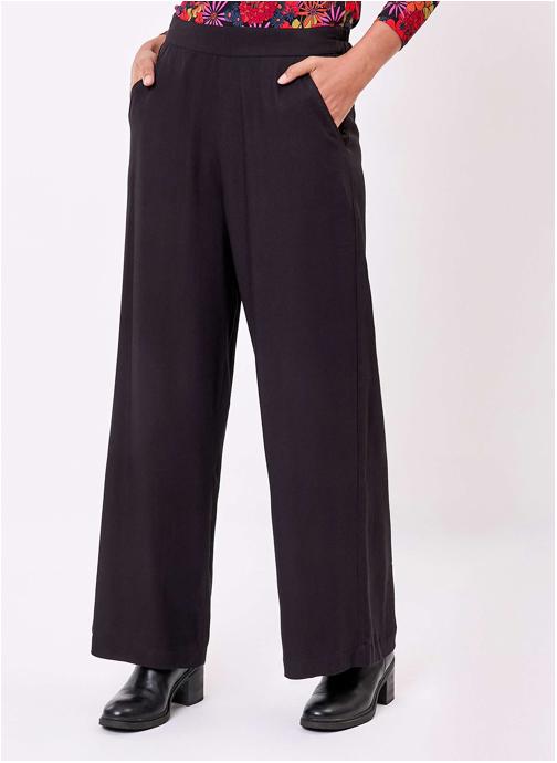 Princesse Nomade Pantalons droit Pantalon ample élastiquée fluide ALEX femme noir