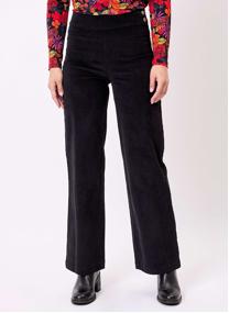Pantalons droit Pantalon droit large velours côtelé bio OSCAR femme noir