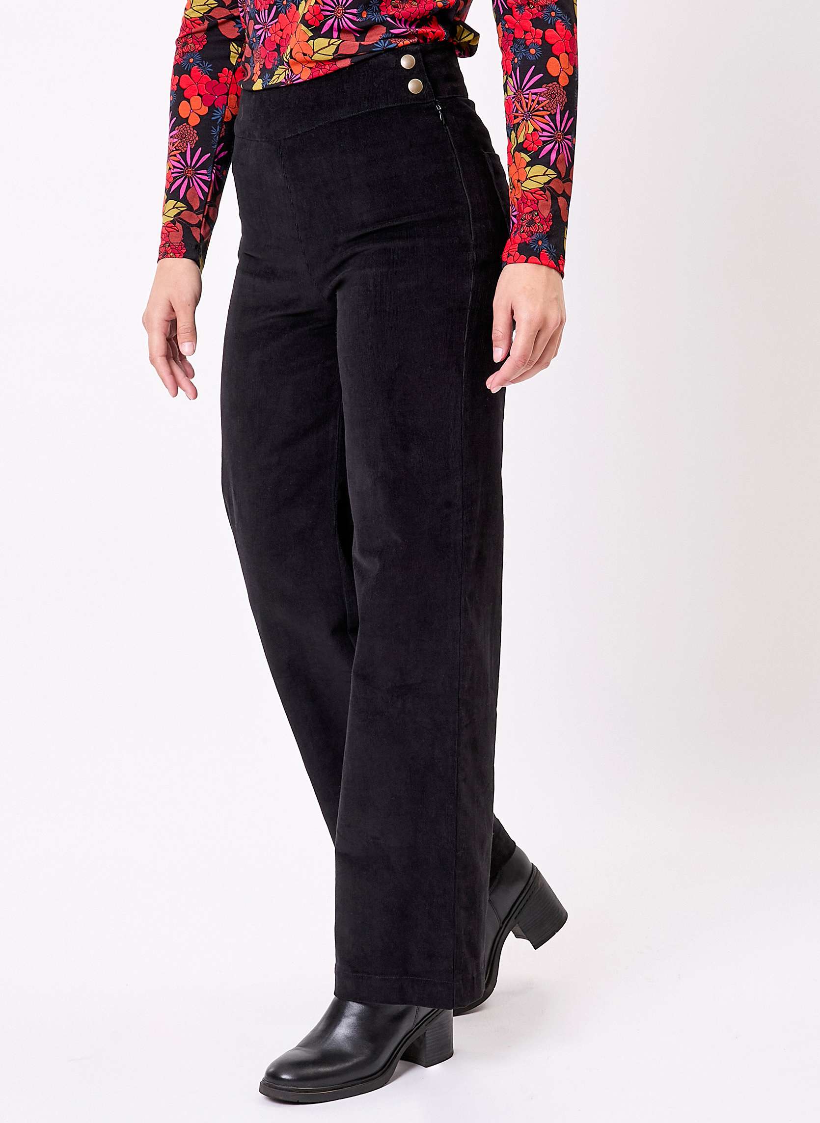 Pantalons droit Pantalon droit large velours côtelé bio OSCAR femme noir Princesse Nomade Pantalons droit Pantalon droit large velours côtelé bio OSCAR femme noir Noir