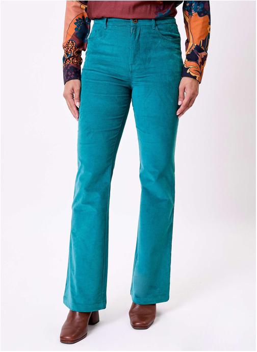 Princesse Nomade Pantalons droit Pantalon flare velours côtelé bio LULU femme bleu