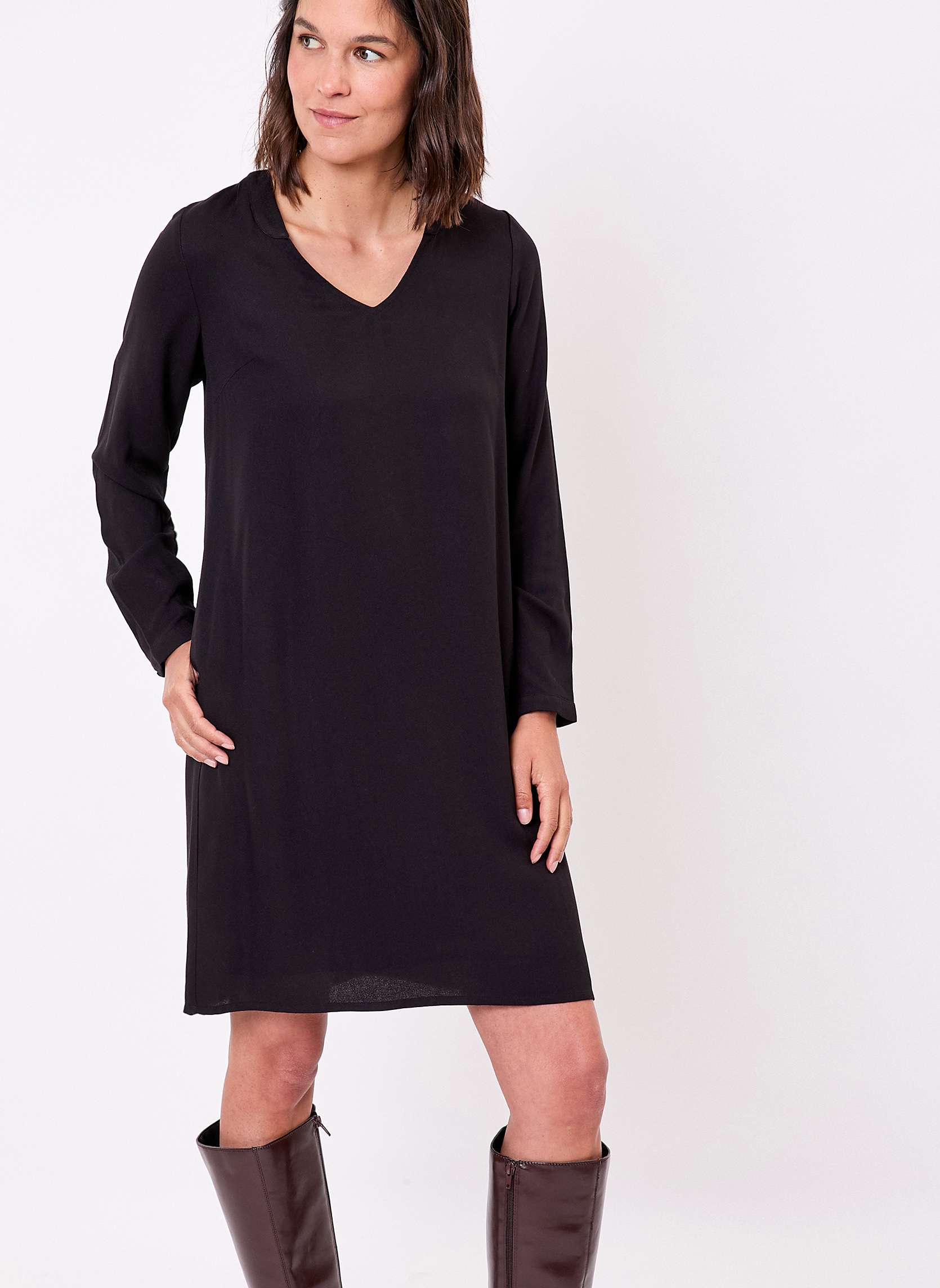 Robes Robe fluide ample doublée GALATEE femme noir Princesse Nomade Robes Robe fluide ample doublée GALATEE femme noir Noir