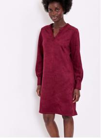 Robes Robe droite suédine souple ANIKA femme rouge