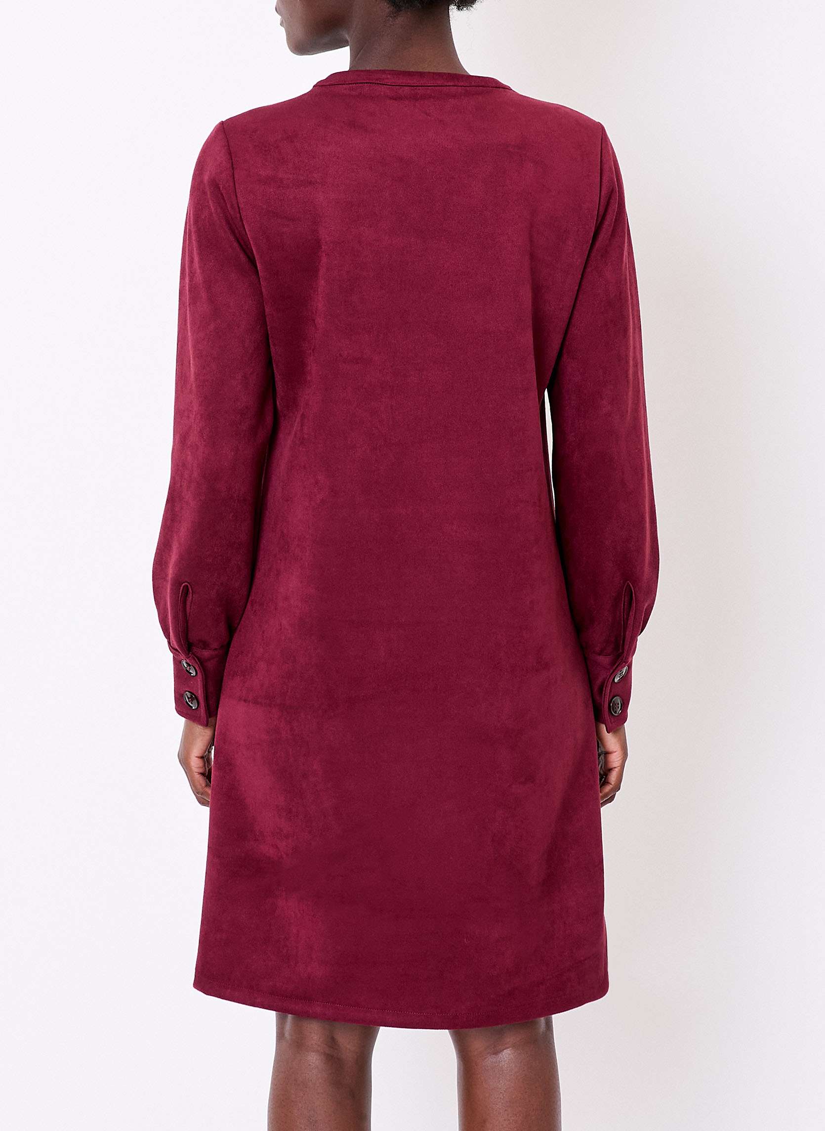Robes Robe droite suédine souple ANIKA femme rouge La Fiancée Robes Robe droite suédine souple ANIKA femme rouge Rouge foncé